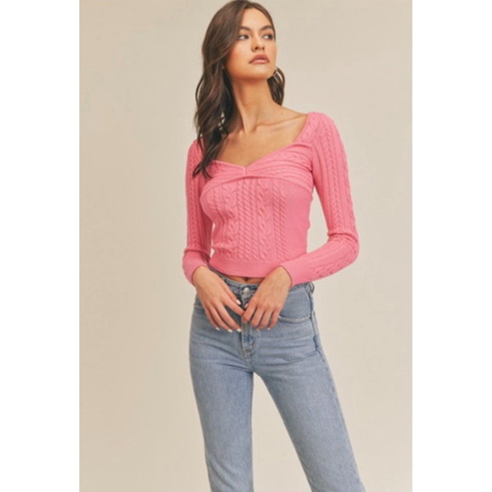 Lush Pink Sweetheart Sweater Size medium